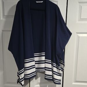 Navy and White  D & Co. Oversized Cape